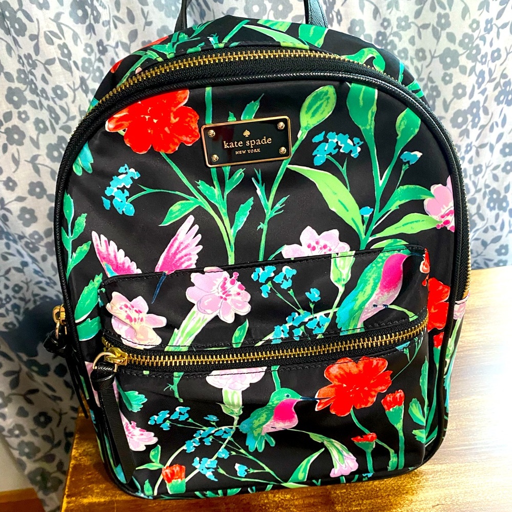 Kate Spade Floral Black Backpack
